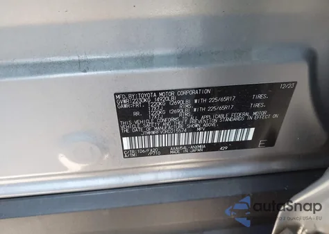 2024 Toyota Rav4 Hybrid Xle из США, поврежденный, VIN JTMRWRFV0RD215574